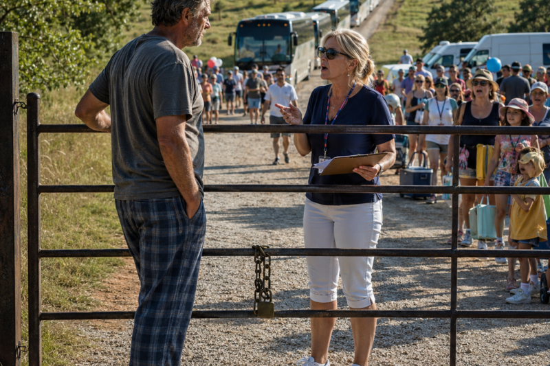 HOA KAREN SENT 15 BUSES TO MY PRIVATE MEADOW—SO I LOCKED THE GATE AND LET 300 GUESTS LEARN THE TRUTH