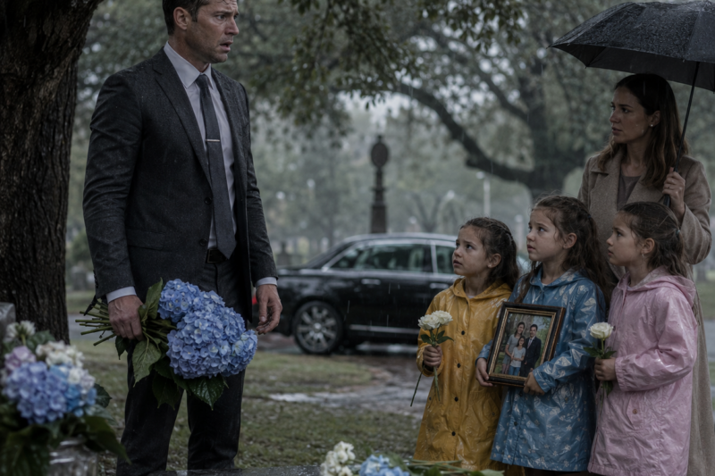 6-YEAR-OLD TRIPLETS CRY AT MOM’S GRAVE—THEN A BILLIONAIRE SAYS, “YOU’RE MINE”