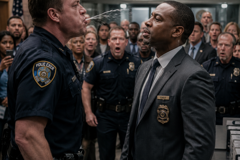 PART2: COP SPAT ON A BLACK MAN IN A CROWDED POLICE STATION LOBBY — THEN FROZE WHEN HE REALIZED HE WAS THE NEW CHIEF