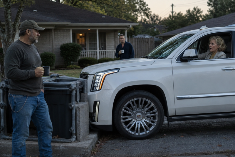 HOA KAREN KEPT SMASHING MY TRASH CAN EVERY TUESDAY—SO I BUILT ONE HER ESCALADE COULDN’T MOVE