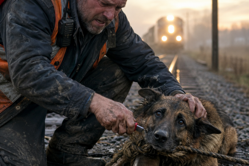 A Railroad Worker Found A Dog Tied To The Tracks—And The Express Train Was Only 15 Minutes Away