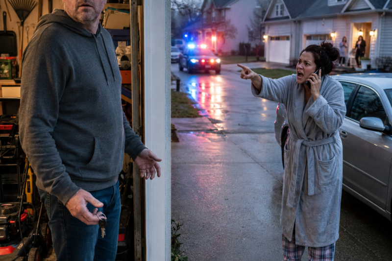 BRENDA CALLED 911 BEFORE I EVEN STEPPED OUT OF MY OWN GARAGE. MY KEYS WERE STILL IN MY HAND WHEN SHE STARTED SCREAMING THAT I HAD STOLEN HER CAR. AND THE WORST PART WAS THAT THE SIRENS WERE ALREADY COMING.