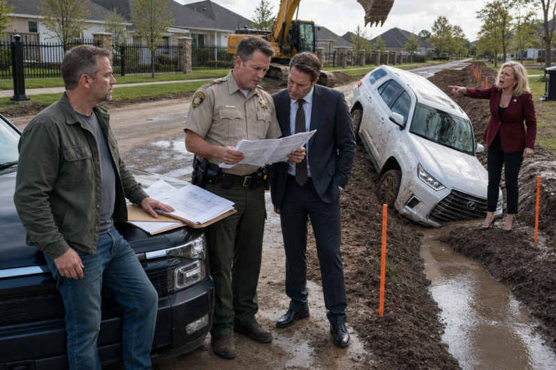 HOA PRESIDENT PARKED ON MY LAND—REALITY SWALLOWED HER CAR AND HER WHOLE BOARD WITH IT