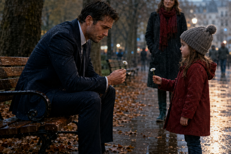 A HOMELESS LITTLE GIRL COMFORTS A CRYING CEO ON A BENCH—THEN THE TRUTH CHANGES EVERYTHING