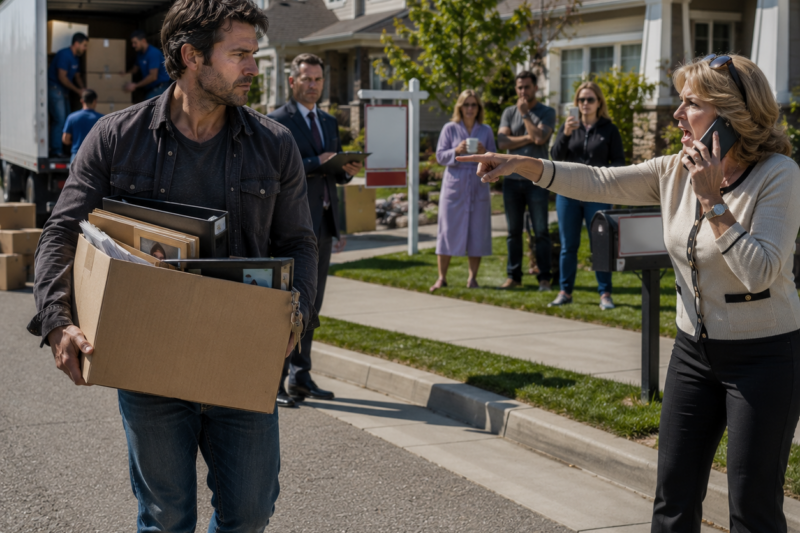 DARLENE CALLED 911 THE MOMENT I CARRIED MY FIRST BOX OUT OF THE HOUSE. SHE STOOD ON HER PERFECT LAWN SCREAMING THAT I WAS “ABANDONING THE RULES” LIKE MOVING OUT WAS A CRIME. SHE DIDN’T KNOW I HAD ALREADY BOUGHT THE WHOLE BLOCK SHE THOUGHT SHE CONTROLLED.