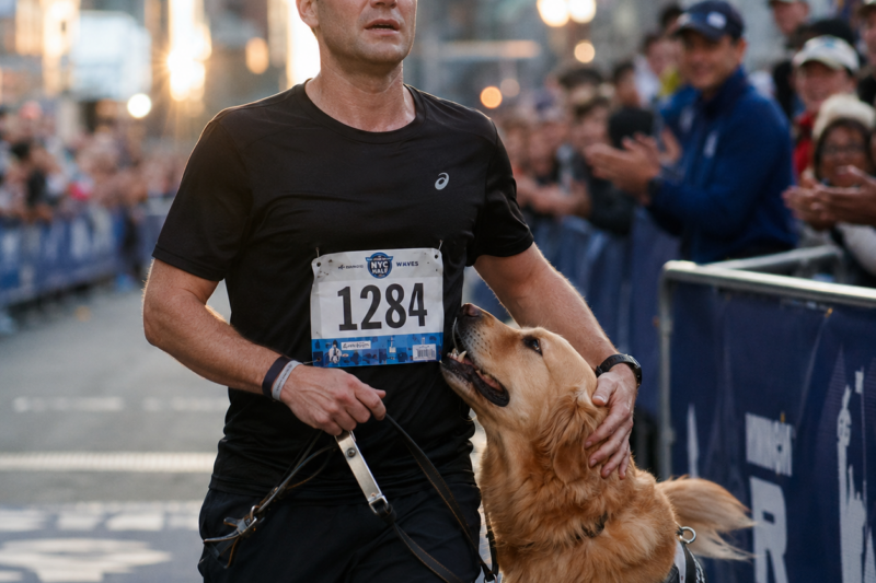 HE COULDN’T SEE THE STARTING LINE.  BUT HIS DOG COULD.  AND THAT WAS ENOUGH.