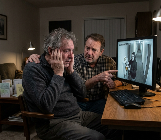 FOUR DAYS AFTER MY WIFE ELLEN’S FUNERAL, MY SON SAID OUR HOME HEALTH AIDE POISONED HER MEDICATION. I BELIEVED HIM AND CALLED THE POLICE ON HER. THEN MY NEIGHBOR SHOWED ME HIS SECURITY FOOTAGE — AND EVERYTHING I THOUGHT I KNEW WAS A LIE. WHAT THAT CAMERA CAUGHT MY SON DOING DESTROYED ME COMPLETELY.