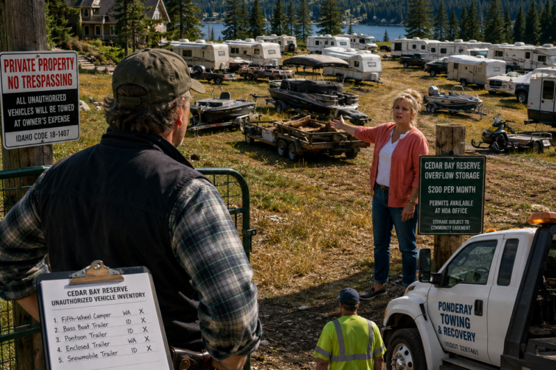 HOA KAREN PARKED HER TRAILER ON MY LAND FOR MONTHS—SO I TURNED MY MEADOW INTO A TOW ZONE AND TOOK ALL 27 RIGS