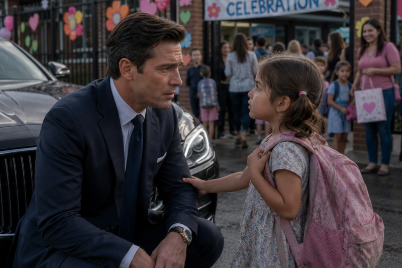 POOR GIRL BEGS BILLIONAIRE TO PRETEND TO BE HER DAD AT MOTHER’S DAY PARTY—HIS REPLY STUNS EVERYONE