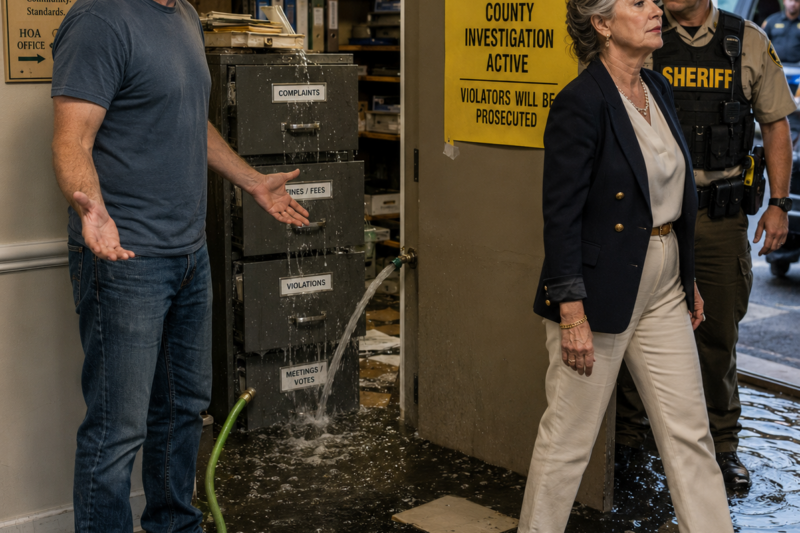 HOA KAREN FLOODED THE EVIDENCE ROOM—IT BECAME AN ACTIVE CRIME SCENE AND SHE WAS CHARGED