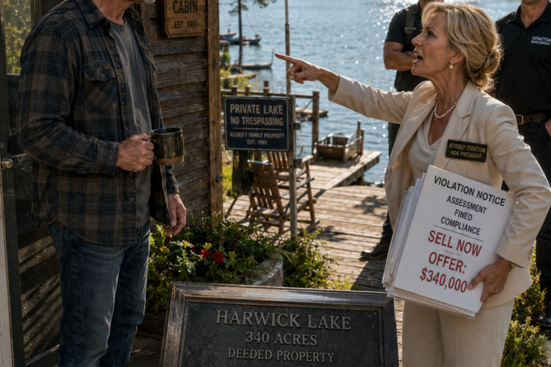 HOA KAREN DEMANDED I SELL MY LAKE CABIN CHEAP—SHE DIDN’T KNOW I OWNED THE LAKE
