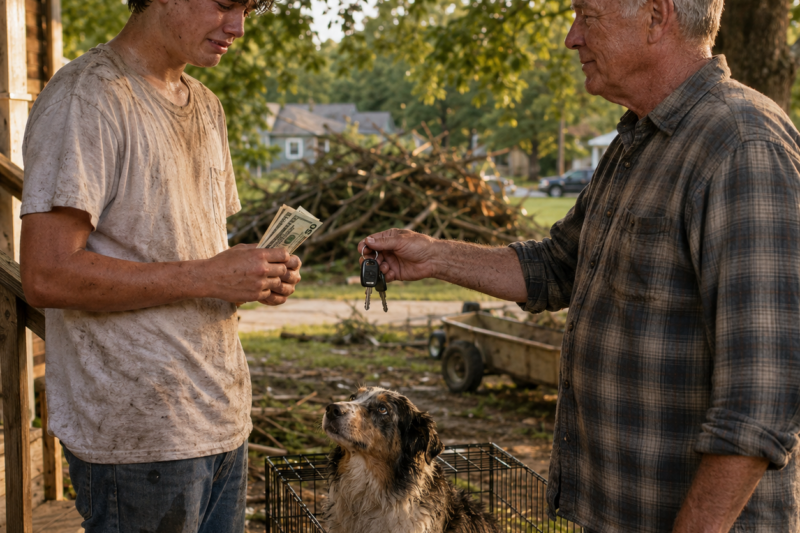 THE BOY ONLY ASKED FOR FORTY DOLLARS.  THE DOG BESIDE HIM COULD BARELY LIFT HIS HEAD.  AND I REALIZED TOO LATE HE WASN’T WORKING FOR HIMSELF.