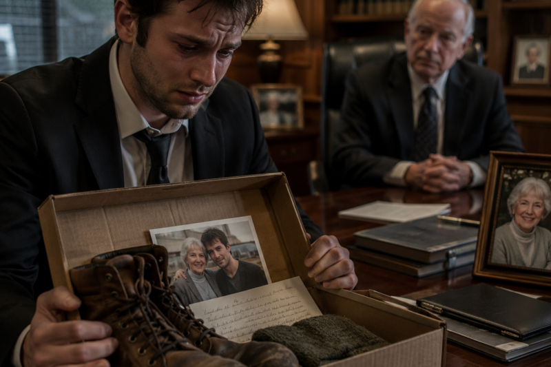 I married a lonely elderly woman for her money and a roof over my head. But after her funeral, her attorney gave me a box and said, “She told me this is what you truly wanted.”