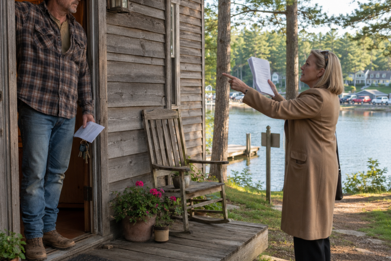 BRENDA CALDWELL STOOD ON MY GRANDMOTHER’S PORCH AND WAVED EVICTION PAPERS IN MY FACE. SHE SMILED AT MY OLD CEDAR CABIN LIKE IT WAS A STAIN SHE HAD FINALLY FOUND A WAY TO SCRUB OUT. SHE DIDN’T KNOW I OWNED THE LAKE BEHIND HER HOUSE AND THE ONLY PARKING LOT HER NEIGHBORHOOD COULD USE.
