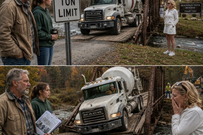 The HOA president kept sending cement trucks over my grandfather’s 101-year-old bridge after I told her it could k!ll somebody