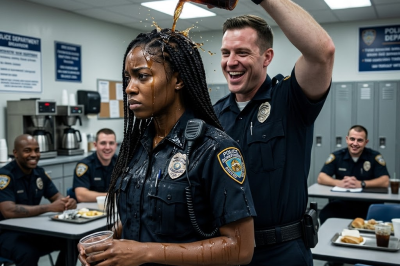The Officers Mocked the New Black Recruit and Threw Coffee in Her Face, until the Chief looked straight at her and made the announcement.
