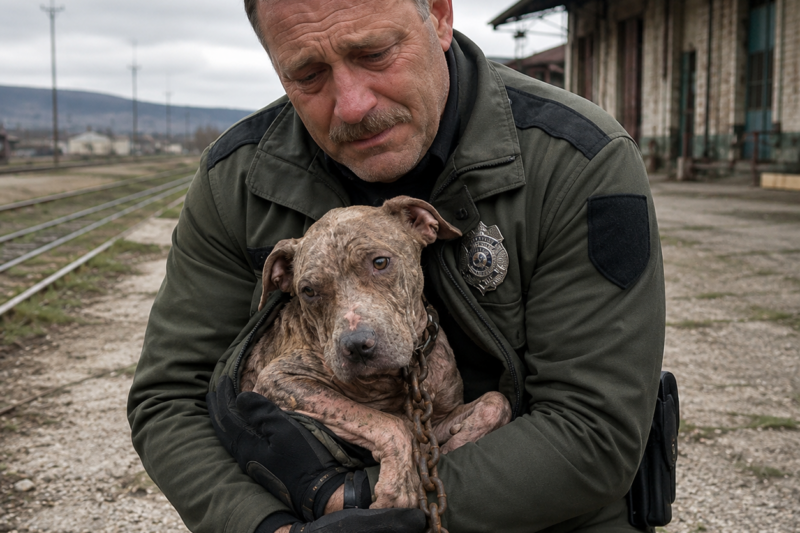 PART 2: On November 12, on his final shift, a police officer received a life-changing call: a dog had been chained up for two years in an abandoned train station.