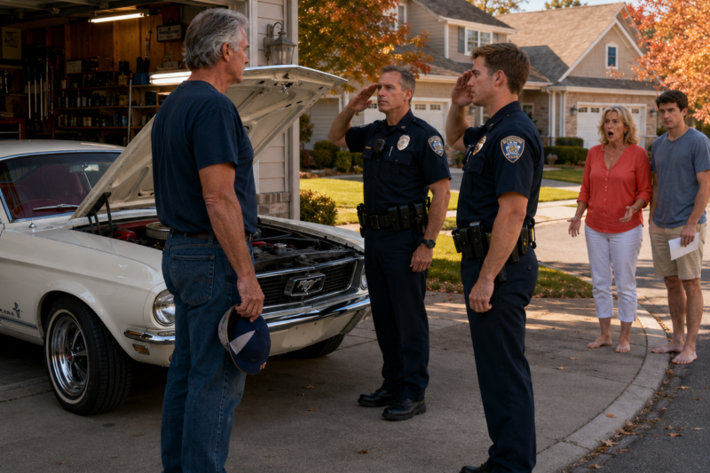 HOA KAREN SENT COPS TO TAKE MY MUSTANG FOR HER SON—THEN THEY SALUTED ME, THEIR OWN POLICE CHIEF