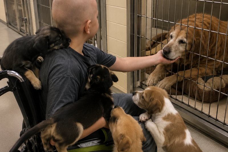 A Dying Boy Was Offered Any Dog in the Shelter—But He Rolled Past Every Puppy and Chose the Terminal Golden Retriever Nobody Wanted, Not Knowing Their Final Months Together Would Leave an Entire Town in Tears and Change the Shelter Forever