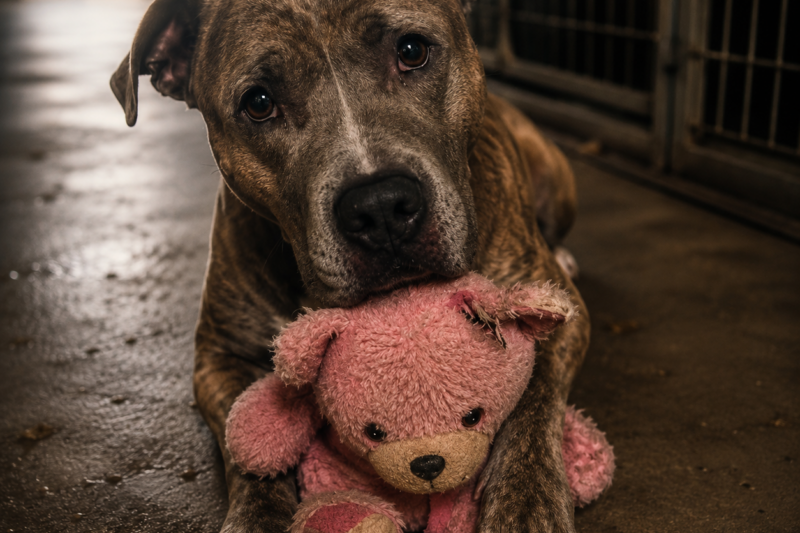 This Shelter Dog Held the Same Worn Pink Teddy Bear for Four Months—Then One Mother Saw the Photo and Broke Down