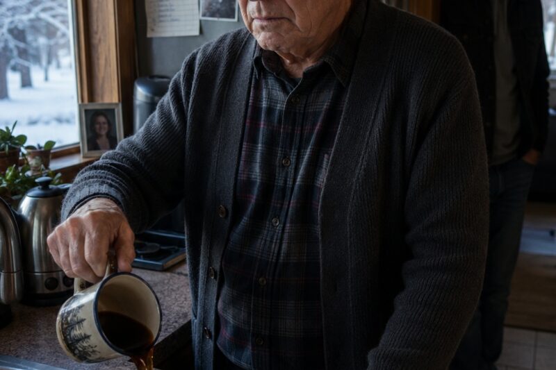 My son thought I didn’t notice him adding something to my coffee, but a man who has poured the same cup for forty-three years knows when the color changes. He smiled from the kitchen doorway like a caring son checking on his aging father, while the mug in my hand sat darker than it should have and my heart went colder than the January window