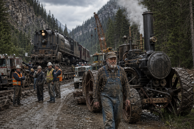 THE TOW COMPANY SAID NOTHING COULD PULL THE TRAIN — THEN THE OLD MAN STARTED HIS 1908 STEAM ENGINE